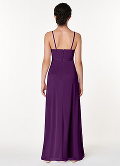 Azazie Luxy Junior Grape Pleated Mesh Dress image2