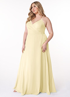 Azazie Davis Vestidos para Prova em Casa Vestido Buquê Floral Abstrato de Chiffon de Linha A com Plissado image9