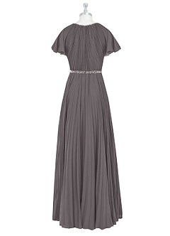 Azazie Kara Modest Bridesmaid Dresses A-Line Pleated Chiffon Floor-Length Dress image8