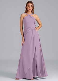Azazie Mianna Bridesmaid Dresses Wisteria A-Line Pleated Chiffon Dress image1