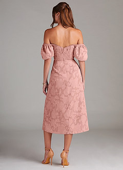 Azazie Evalina Bridesmaid Dresses Rosette Sheath Floral Burnout Dress image6