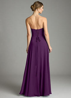 Azazie Ayla Abiti da Damigella Abito A-Line in Chiffon Scollo a Cuore Uva image2