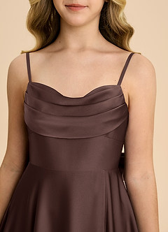 Azazie Bear Junior Jurk van Stretch Satijn met A-Lijn Sweetheart Halslijn Ganache image8