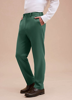 front Ethan Eucalyptus Refined Weave Dress Pants