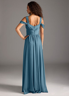 Azazie Lianne Jurken voor bruidsmeisjes Jurk van Stretch Satijn met A-Lijn Off the Shoulder Bermuda image5
