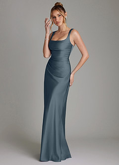 Azazie Agustina Brautjungfernkleider Meerjungfrau-Linie Korsett Stretch-Satin Kleid Zwielichtviolett image5