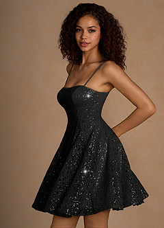 Xenia Black Sequin Mini Dress image5