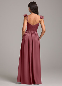 Azazie Denisse Bridesmaid Dresses Desert Rose A-Line Ruched Stretch Satin Dress image2