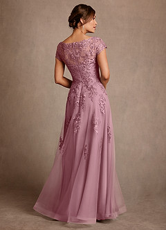 Azazie Jalinda Mother of the Bride Dresses Vintage Mauve A-Line Lace Chiffon Dress image2