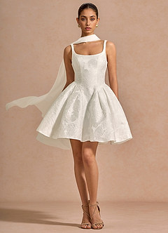 Esmarie Ivory White Mini Dress Ready to Ship | Azazie