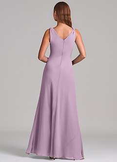 Azazie Nerine Brudtärnklänningar Klä av A-Linje i Chiffong Plisserad Blåregn image5