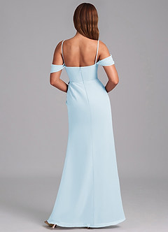 Azazie Johana Bridesmaid Dresses Sky Blue Mermaid Off the Shoulder Chiffon Convertible Dress image2