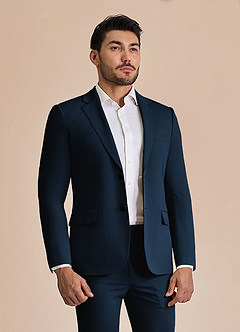 front William Navy Blue Comfort Blend  Suit Jacket