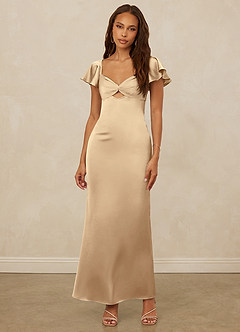 Christian Siriano Bridal for Azazie 1005 Brautjungfernkleider Etui Herzausschnitt Stretch-Satin Kleid Champagner image4