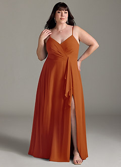 Azazie Akita Bridesmaid Dresses Paprika A-Line Chiffon Dress image5
