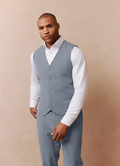 Savile Light Blue Wool Blend Suit Vest