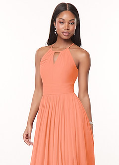 Azazie Cherish Bridesmaid Dresses Sunset A-Line Pleated Chiffon Dress image1