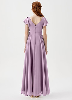 Azazie Caria Junior Robe Trapèze en Mousseline de soie Plissée Glycine image4