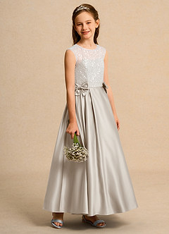 Azazie Candy Girl Flower Girl Klänningar Klä Balklänning i Matt satäng Rosett image7