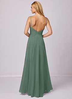 Barbie ♥ Azazie Bridesmaid Dresses Eucalyptus A-Line Chiffon Dress image2