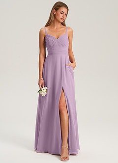 Azazie Terese Bridesmaid Dresses Wisteria A-Line Pleated Chiffon Dress image3