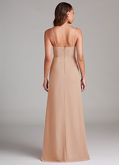 Azazie Maci Bridesmaid Dresses English Rose Sheath Pleated Chiffon Dress image7