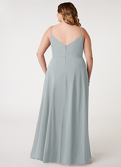 Azazie Daenerys Bridesmaid Dresses Dolphin Grey A-Line Cowl Chiffon Dress image2