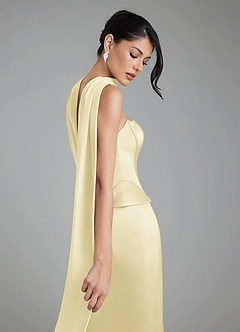 Azazie River Bridesmaid Dresses Lemon Sorbet Sheath Corset Stretch Satin Convertible Dress image15