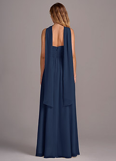 Azazie Joni Bridesmaid Dresses Dark Navy A-Line Strapless Chiffon Convertible Dress image7