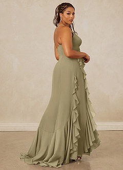 Christian Siriano Bridal for Azazie 1006 Bridesmaid Dresses Moss Green Mermaid Ruched Chiffon Dress image9