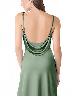Azazie Alaija Bridesmaid Dresses Matcha Mermaid Side Slit Stretch Satin Dress image6
