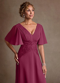 Azazie Milliat Suknie dla Matki Panny Młodej Linia A Koronka Szyfon Długość podłogi Sukienka image5