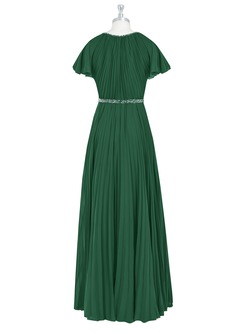 Azazie Kara Modest Bridesmaid Dresses A-Line Pleated Chiffon Floor-Length Dress image8