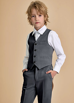 front Oliver Boys Charcoal 5-Piece Suit