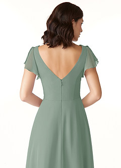 Azazie Omari Bridesmaid Dresses Silver Sage A-Line Chiffon Dress image6