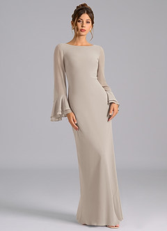 Azazie Leone Bridesmaid Dresses Frost Mermaid Corset Chiffon Dress image4