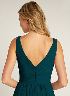 Azazie Pierrette Bridesmaid Dresses Pine A-Line Pleated Chiffon Dress image6