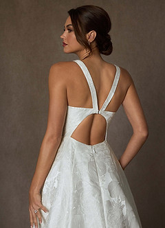 Azazie Olivette Suknie ślubne Suknia balowa Pasek Żakard kwiatowy Pociąg Kapliczny Sukienka image6