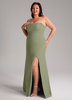Azazie Leonis Bridesmaid Dresses Pistachio Sheath Strapless Chiffon Convertible Dress image13