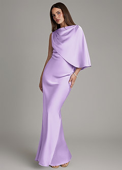 Azazie Darby Bridesmaid Dresses Lilac Mermaid Pleated Stretch Satin Dress image1