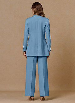 front Rowan Steel Blue Refined Weave Performance 2-Piece Suit