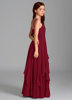 Azazie Karan Junior Abito A-Line in Chiffon Borgogna image6