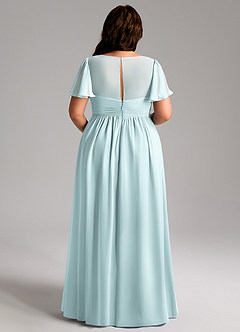 Azazie Verna Maternity Bridesmaid Dresses A-Line V-Neck Ruched Chiffon Floor-Length Dress image12