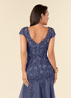 Azazie Romy Mother of the Bride Dresses Stormy Mermaid V-Neck Sequins Tulle Dress image6