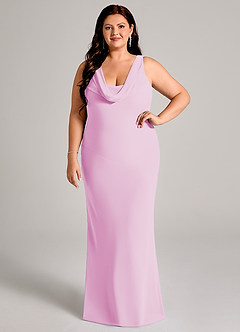 Azazie Rylina Bridesmaid Dresses Candy Pink Mermaid Pleated Chiffon Dress image7