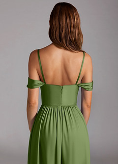 Azazie Calianna Bridesmaid Dresses Juniper A-Line Off the Shoulder Stretch Satin Convertible Dress image5
