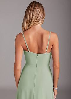 Azazie Breonna Bridesmaid Dresses Dusty Sage A-Line Sweetheart Neckline Chiffon Dress image6