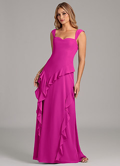 Azazie Sloane Brautjungfernkleider A-Linie Herzausschnitt Chiffon Kleid Fuchsia image6