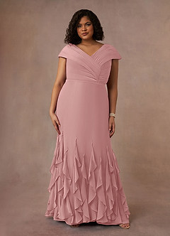 Azazie Bailora Final Sale Dusty Rose Mermaid Ruched Chiffon Dress image7