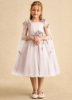 Azazie Staria Flower Girl Dresses Rose Petal Ball-Gown Ruched Tulle Dress image1